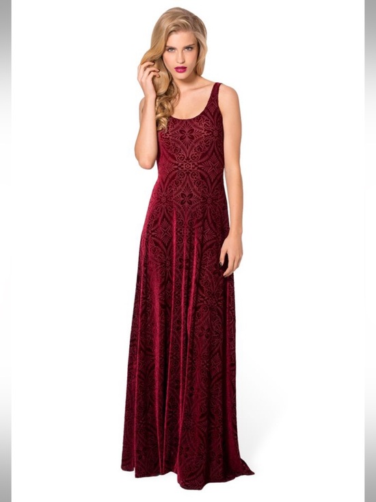Blackmilk Dresses & Skirts - Blackmilk Burned Velvet Maxi Dress in Deep Wine Red